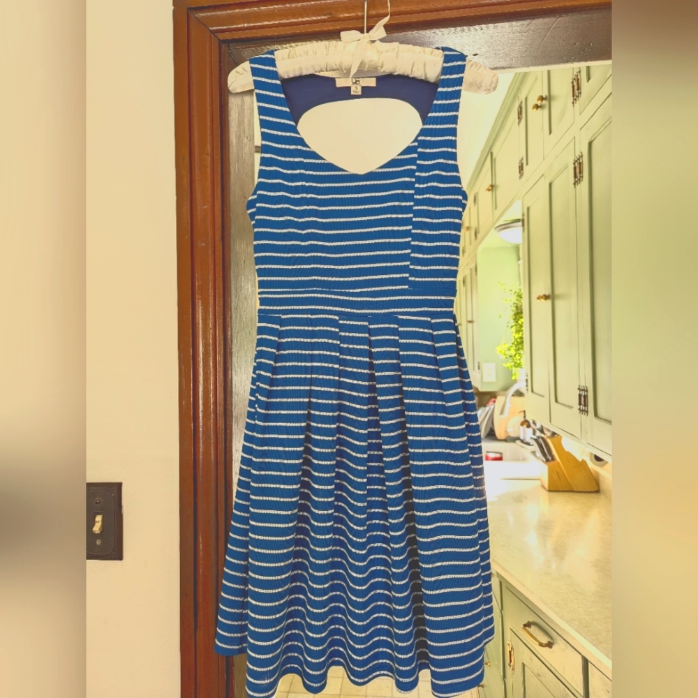 Blue and White Striped Cut Out Dress - Size S - Ya Los Angeles